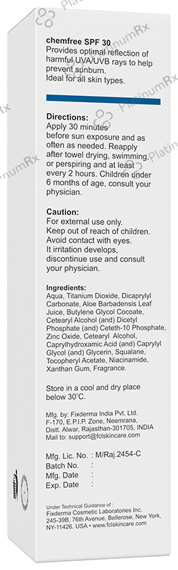 Fixderma Cosmetic Laboratories Chemfree SPF 30 Lotion