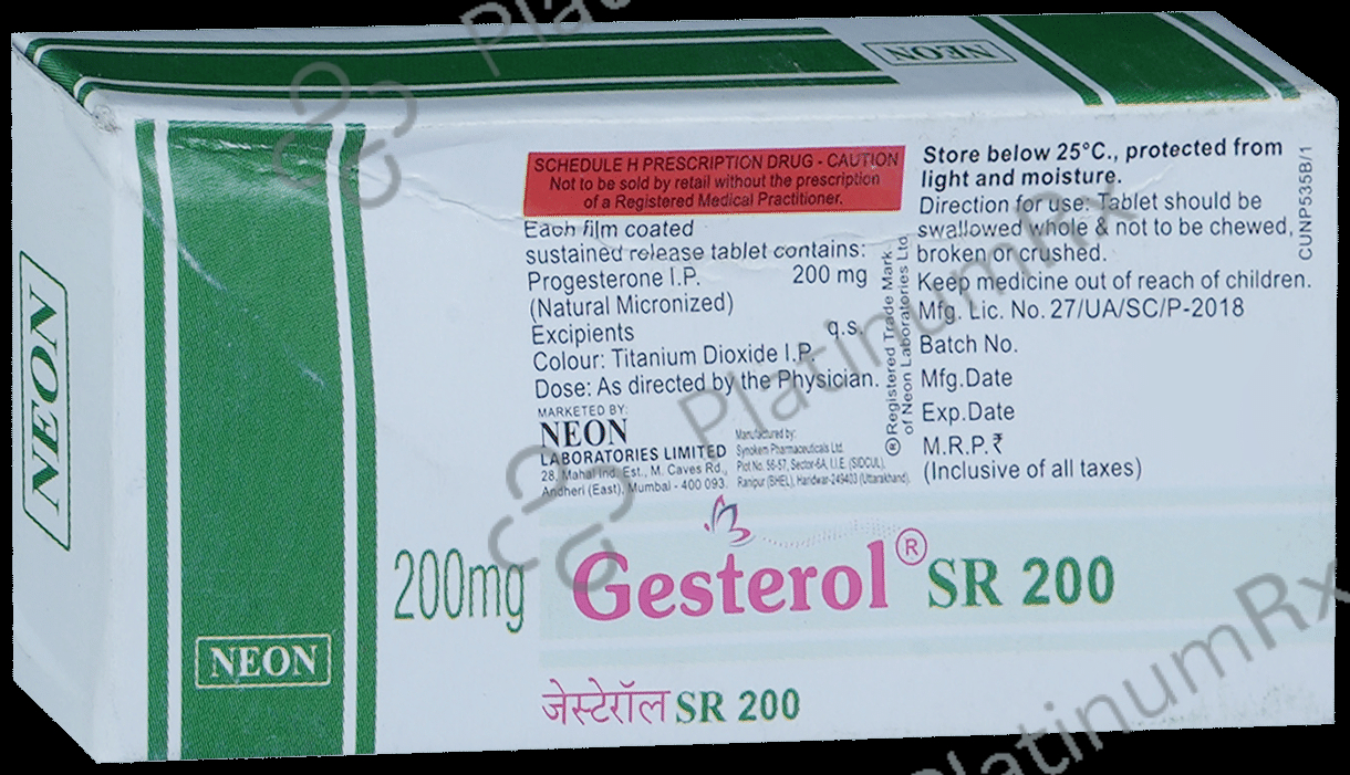 Gesterol SR 200mg Tablet 10s