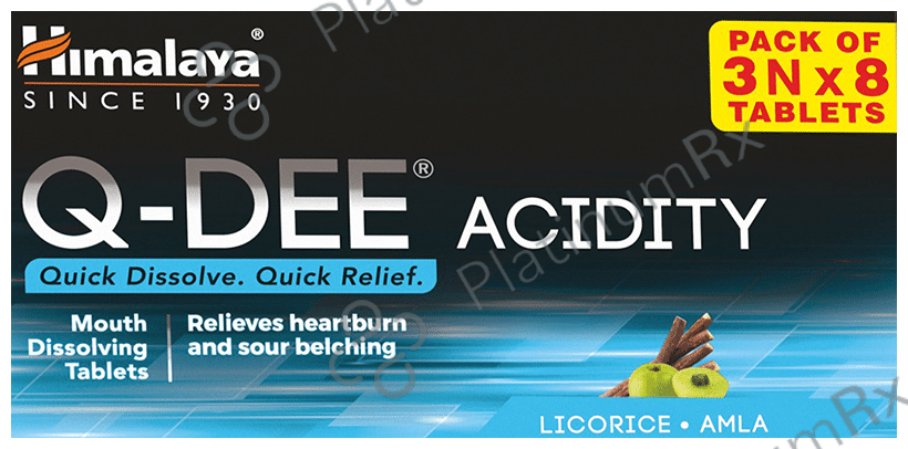 Himalaya Q-Dee Acidity - Relieves heartburn- Mouth Dissolving Tablet (8 Each)