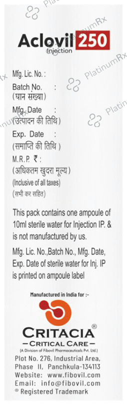Aclovil 250mg Injection