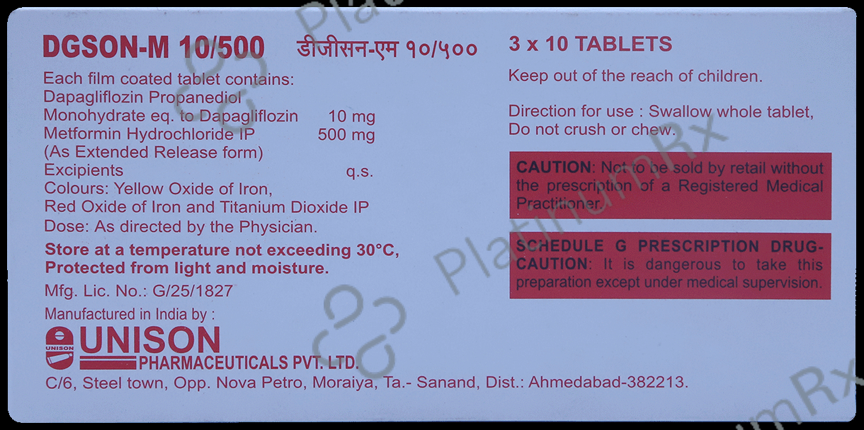 Dgson M 10/500mg Tablet 10s