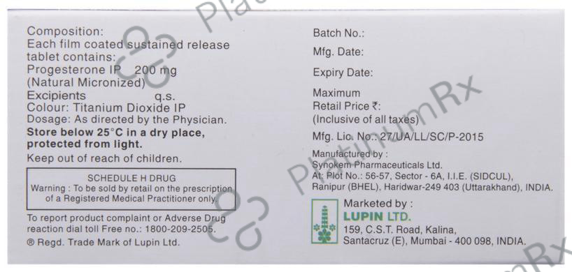 Lupigest SR 200mg Tablet SR 10s