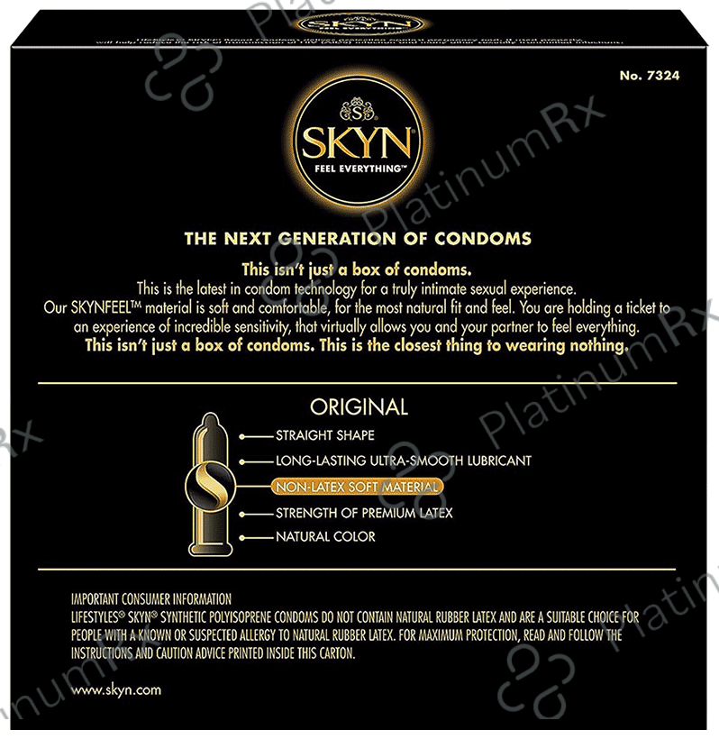 LifeStyles SKYN Feel Everything Non-Latex Lubricated Condom 24 condoms
