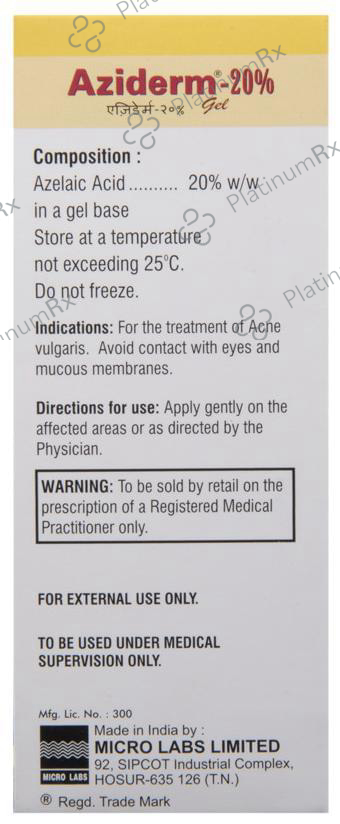 Aziderm 20% Gel 15gm