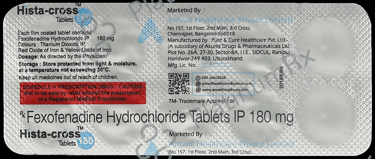 Histacross 180mg Tablet 10s