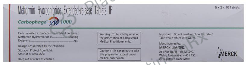Carbophage XR 1000mg Tablet 10s