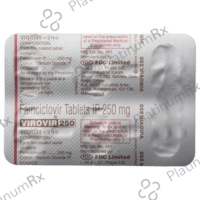 Virovir 250mg Tablet 6s