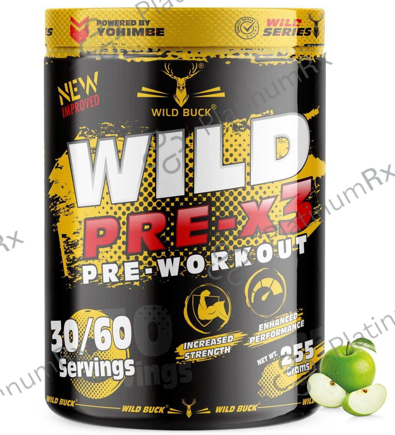 Wild Buck Wild Pre-X3 Pre-Workout Green Apple