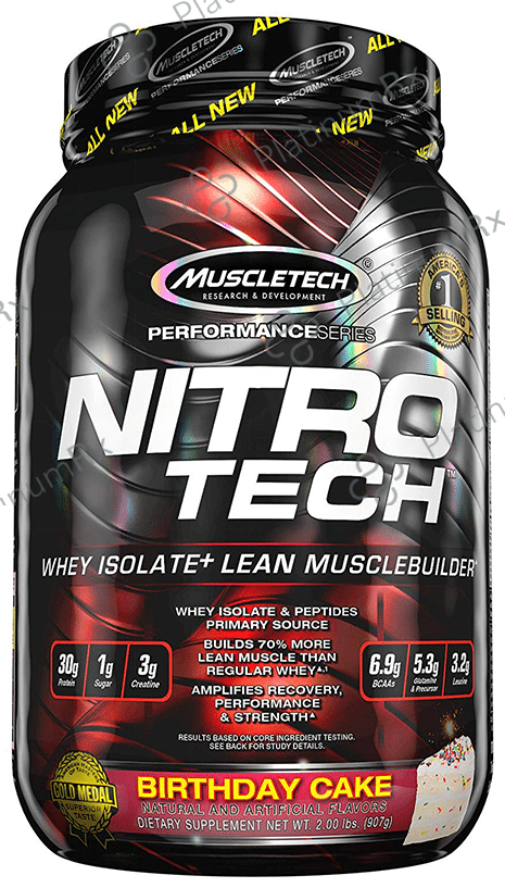 Muscletech Performance Series Nitro Tech Whey Isolate Birthday Cake 2 lb