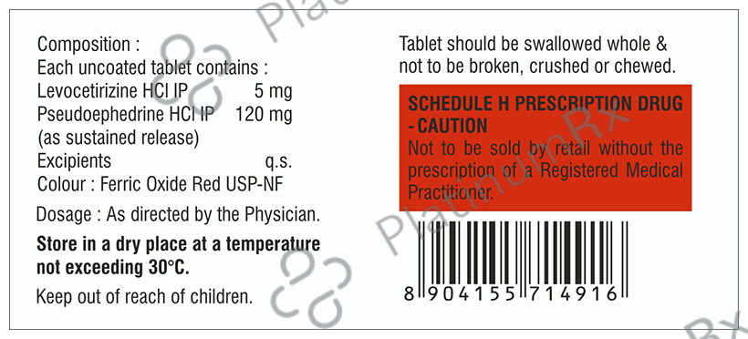 Elriz D 5/120mg Tablet SR 10s
