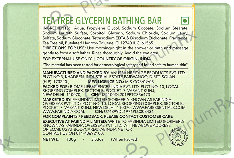 Fabessentials Tea Tree Glycerin Bathing Bar
