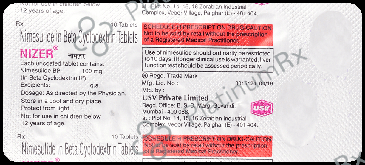 Nizer 100mg Tablet 10s