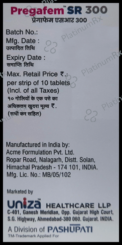 Pregafem SR 300 Tablet