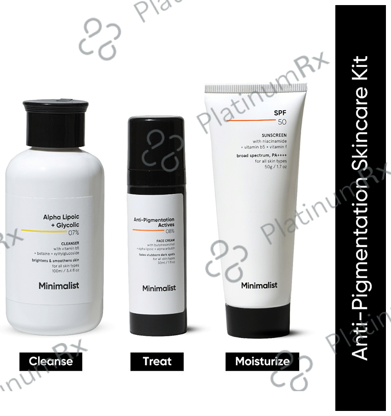 Minimalist Anti-Pigmentation Kit - Cleanser, Face Serum & Sunscreen for All Skin Types