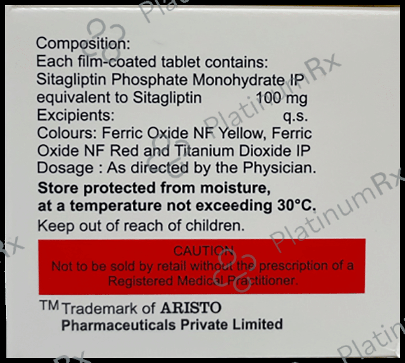 Sitaglo 100mg Tablet 15s