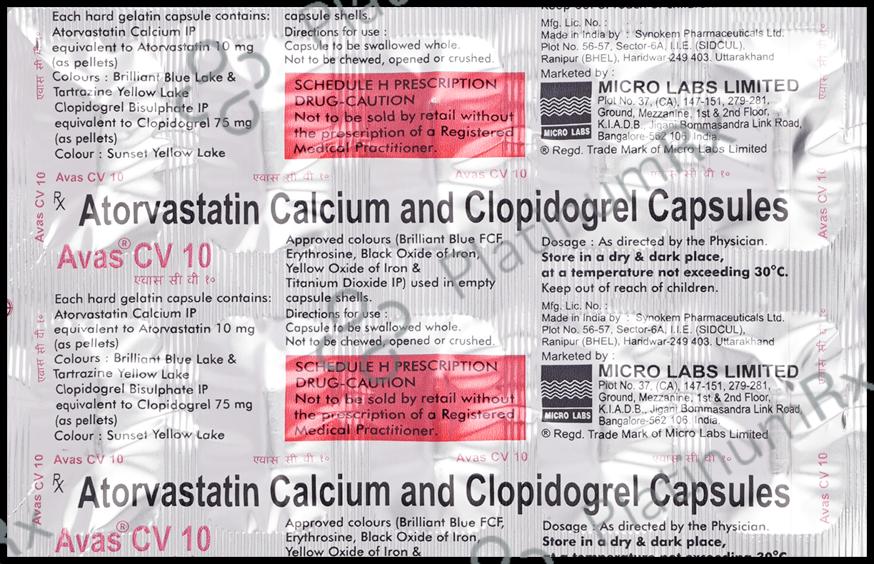 Avas CV 10/75mg Capsule 10s
