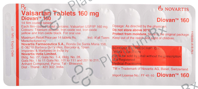 Diovan 160mg Tablet 14s