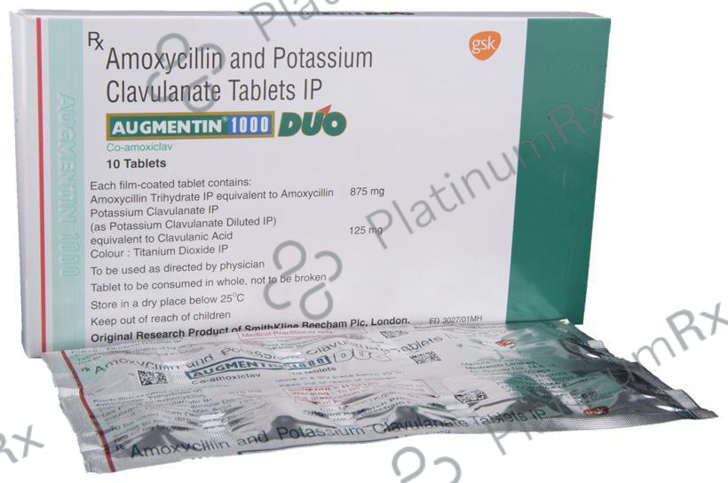 Augmentin 1000 Duo 875/125mg Tablet 10s