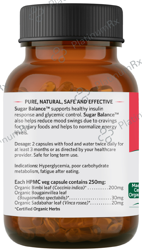 Organic India Sugar Balance Veg Capsule - Supports Healthy Insulin Response