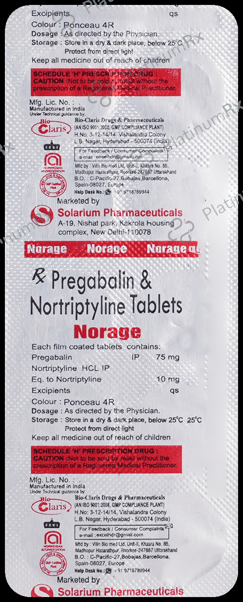 Norage 75mg/10mg Tablet