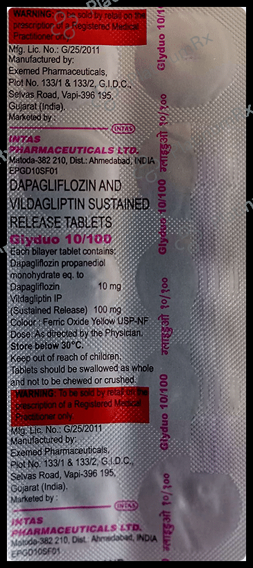 GlyDuo 10/100mg Tablet SR 10s