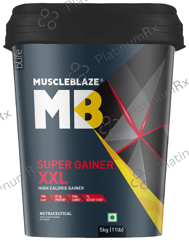 MuscleBlaze Super Gainer XXL for Muscle Growth - No Added Sugar - Chocolate 5 kg