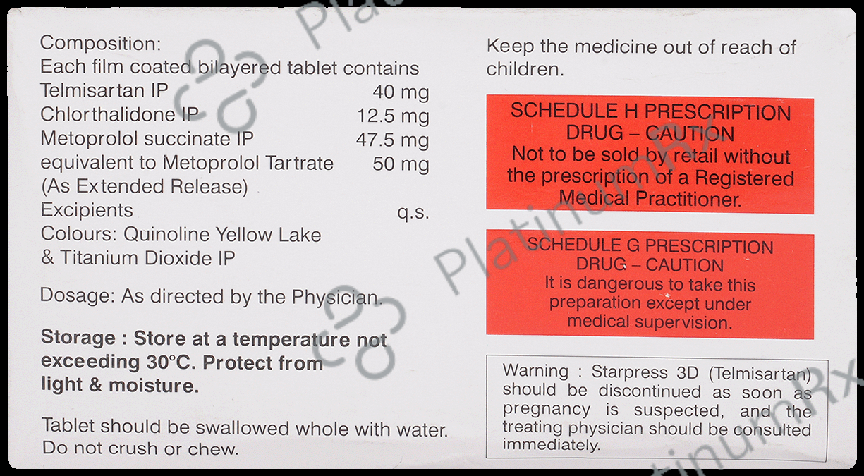 Starpress 3D 12.5/50/40mg Tablet 10s