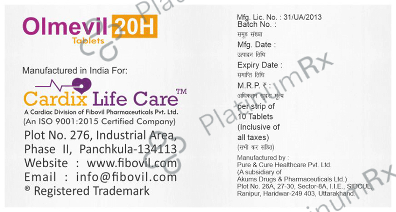 Olmevil H 12.5mg/20mg Tablet
