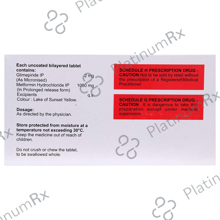Glisen MF Forte 2/1000mg Tablet PR 15s