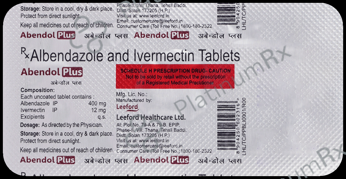 Abendol Plus 12mg/400mg Tablet