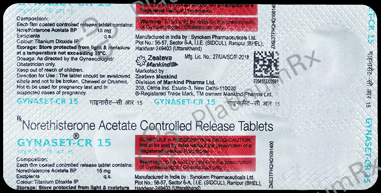 Gynaset CR 15mg Tablet 5s