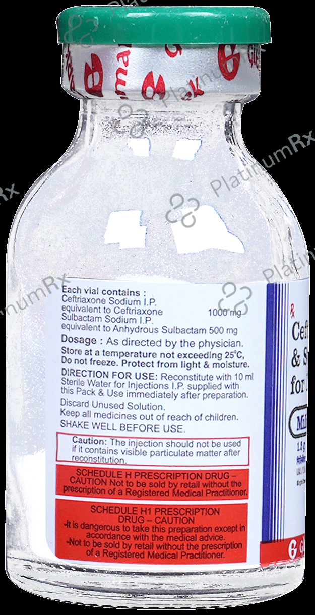 Milibact 1000/500mg Injection 10ml