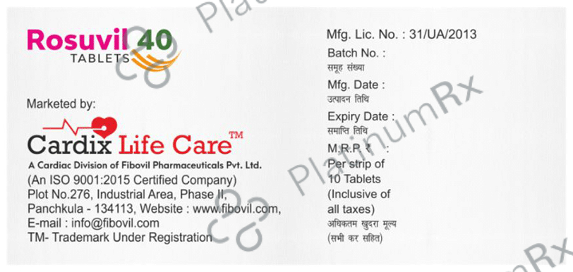 Rosuvil 40mg Tablet