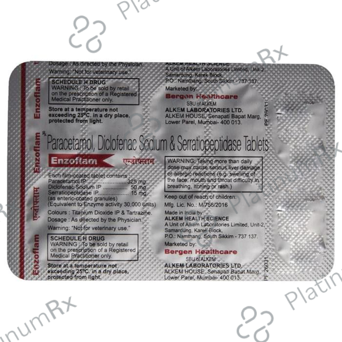 Enzoflam 50/325/15mg Tablet 10s