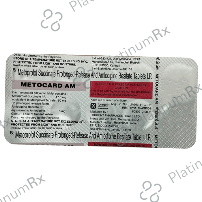 Metocard AM 5/50mg Tablet PR 10s