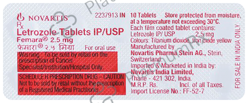 Femara 2.5mg Tablet 10 Tablet