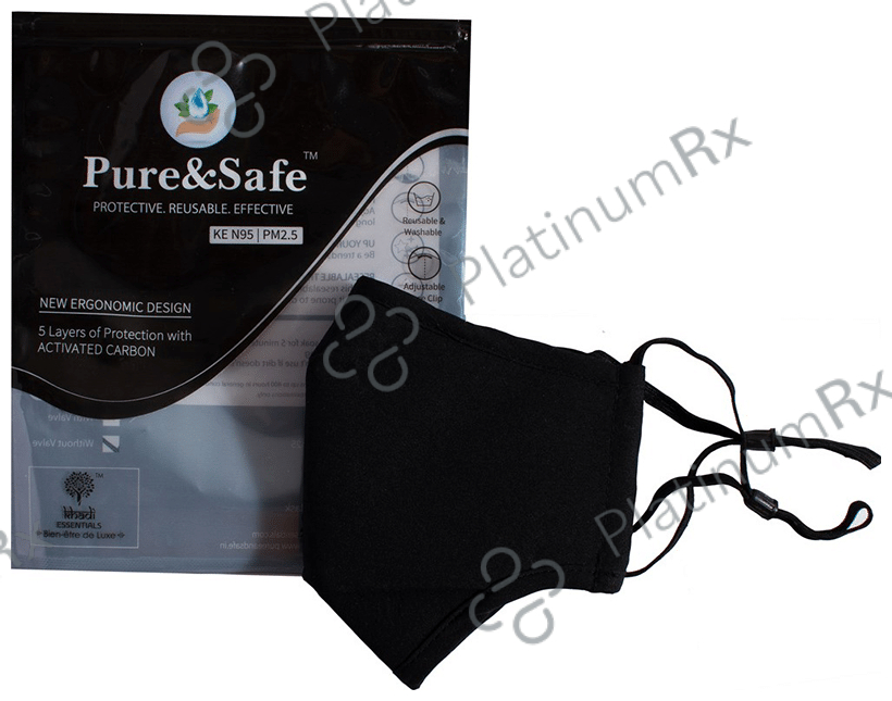 Pure & Safe Designer N95 Face Mask - 5 Layered Reusable Anti Pollution N95 Mask with Activated Carbon Filter and Chin Support