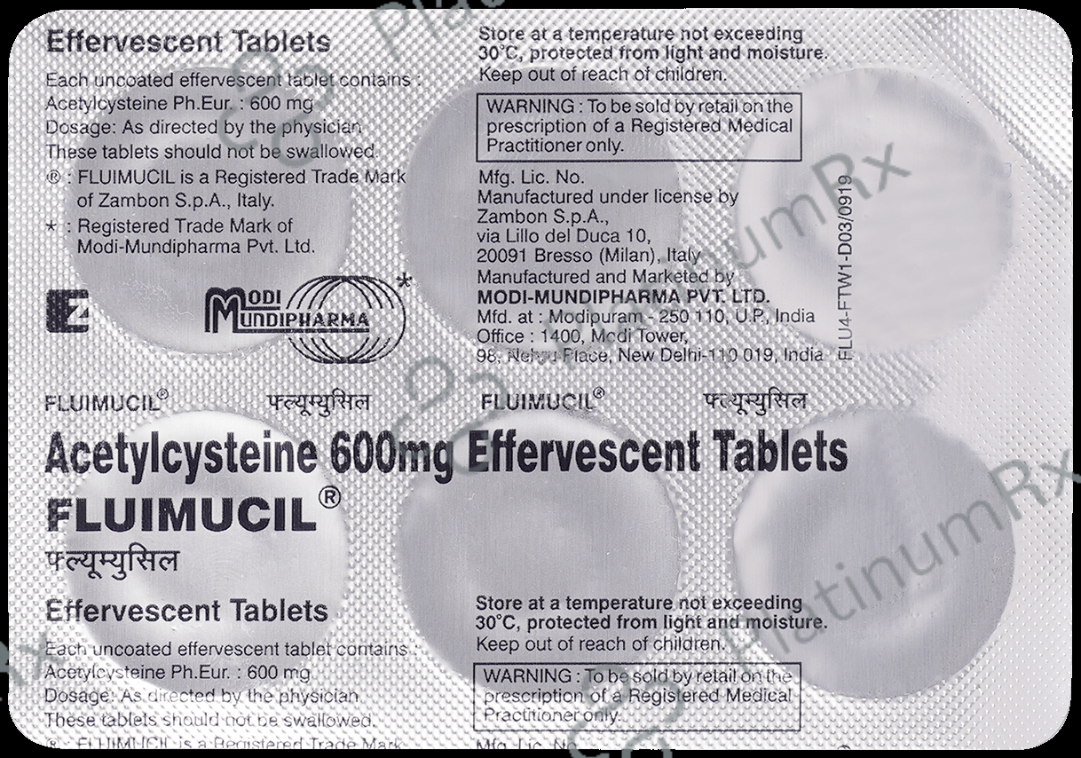 Fluimucil Eff 600mg Tablet