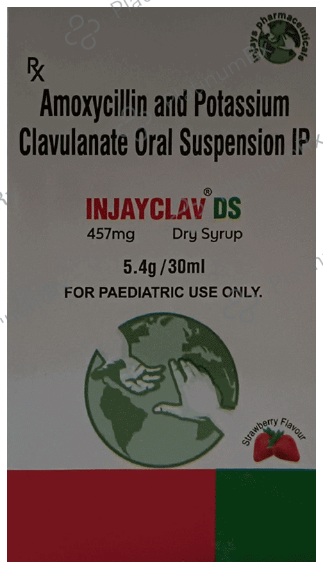 Injayclav DS 457mg Dry Syrup Strawberry