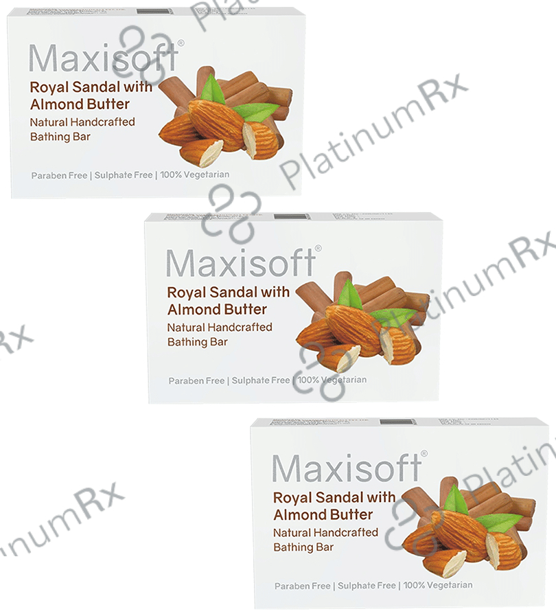 Maxisoft Royal Sandal with Almond Butter Bathing Bar (75gm Each) 3 units