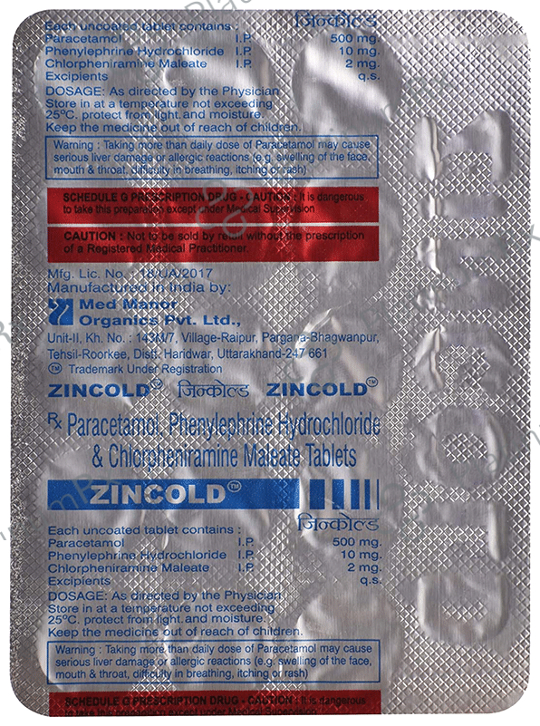 Zincold 2/500/10mg Tablet 15s