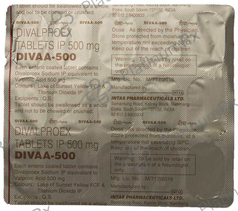 Divaa 500mg Tablet 15s
