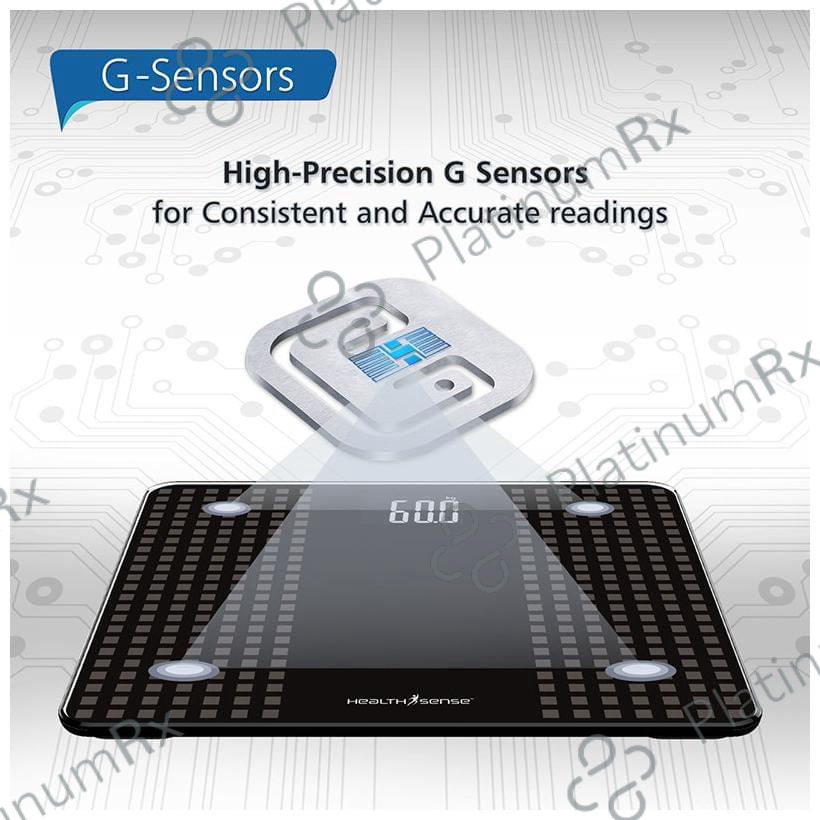 Health Sense PS 117 Glass Top Digital Personal Body Weighing Scale Black