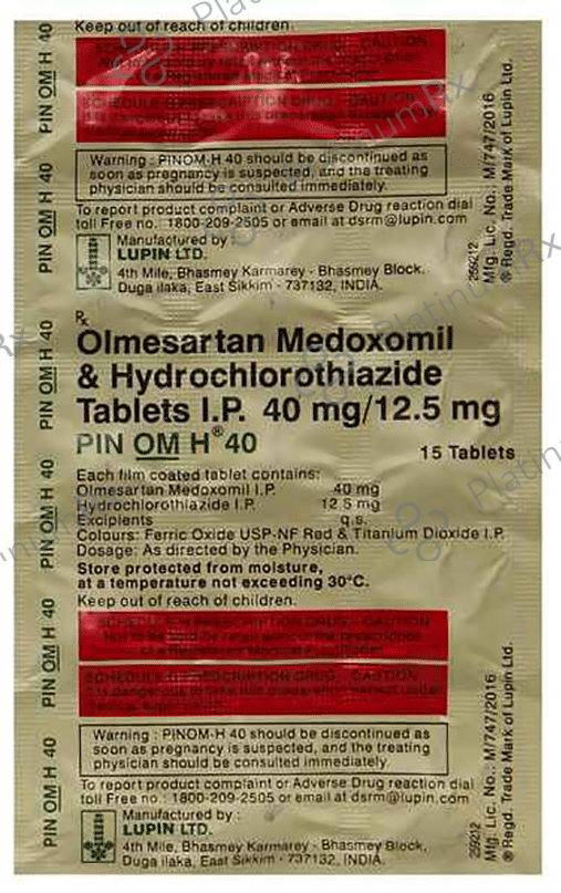 Pinom H 40/12.5mg Tablet 15s