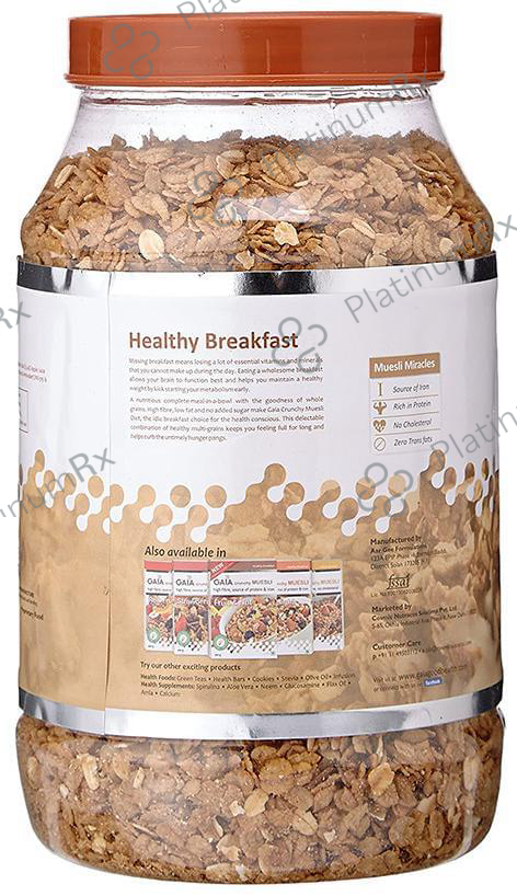 GAIA with Vitamins, Minerals, High Protein & Fibres for Nutrition - Crunchy Muesli Diet 1 kg