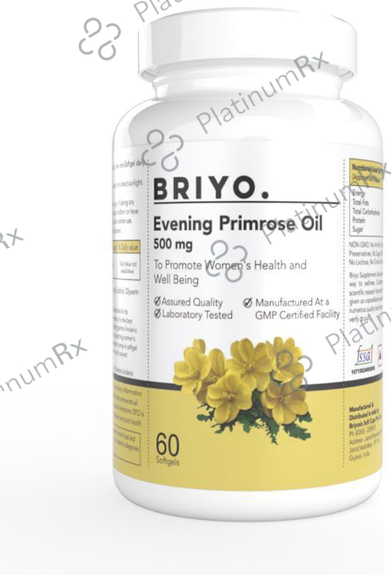 Briyo Evening Primrose Oil 1000mg Soft Gelatin Capsule for Women's Wellness Supports Hormonal Balance & Healthy Skin