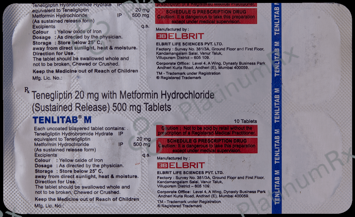 Tenlitab M 500/20mg Tablet 10s