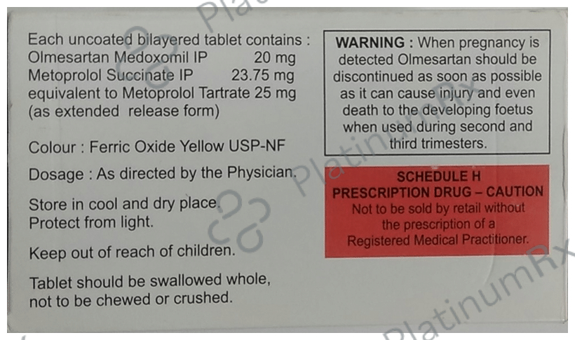 Olmesar M 25 23.75/20mg Tablet ER 15s