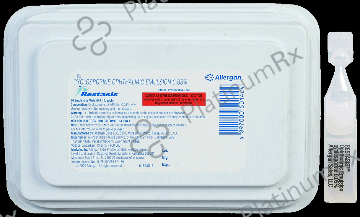 Restasis 0.05% Ophthalmic Emulsion (0.4ml each) 30s