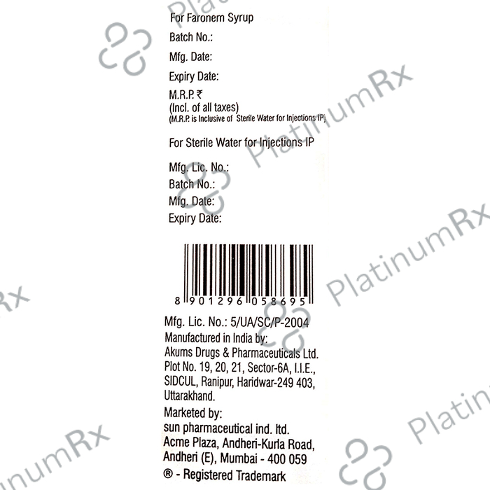Faronem 50mg Syrup 30ml